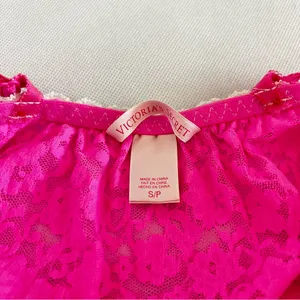 Victoria's Secret Lace Babydoll Size Small Hot Pink Lace Nightie Slip Cami thumbnail 12