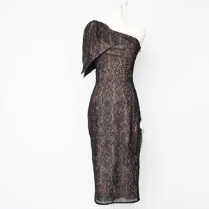 Dress The Population - Tiffany One-Shoulder Lace Midi Dress‎ thumbnail 2