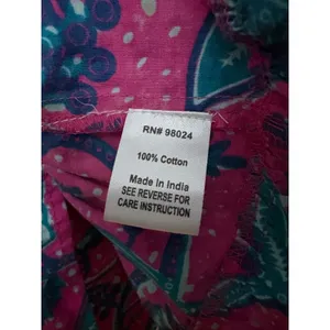 Love The Label Pink Teal‎ Paisley Smocked Puff Sleeve Tiered Mini Dress XS thumbnail 4