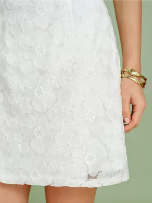 Rihoas White Textured Slip Mini Dress thumbnail 2