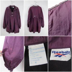 1990s Vintage Reebok Purple Wind Breaker Jacket Retro Streetwear thumbnail 13