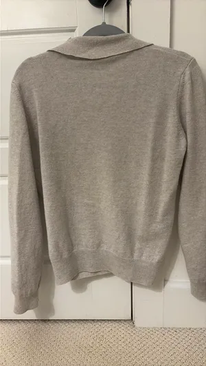 Brandy Melville quarter button up, long sleeve sweat sweater thumbnail 2