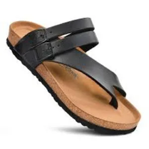 Aerothotics cork Footbed‎ sandals black brown women’s size 39 thumbnail 1