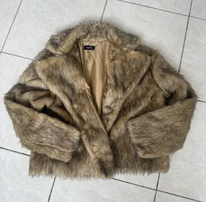 Calypso faux fur tan multi coat thumbnail 1