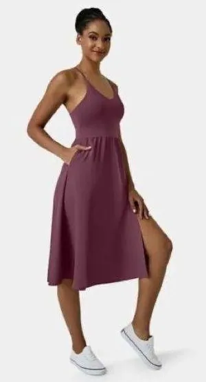 Halara Everyday Midi Dress in La Land Fig Purple NWT Size 2X thumbnail 1