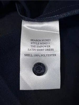 Wildfang The Empower Satin Midi Dress - Navy Satin with Mint Trim - NWT - Sz XL thumbnail 10