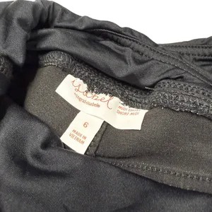 Isabel Maternity Crossover Panel Super Stretch Denim Jean Midi Shorts Sz 6 Black thumbnail 7