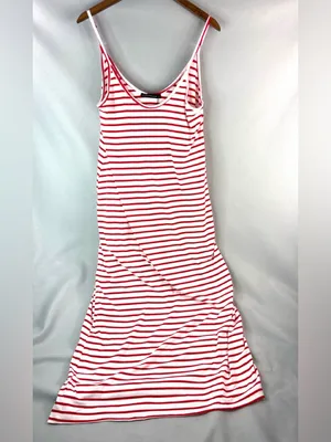 Zanzea M Red and White Striped Sleeveless Maxi Dress NEW thumbnail 10