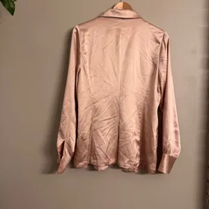 ANINE BING Silk‎ Satin Isabella Blazer Blouse thumbnail 4