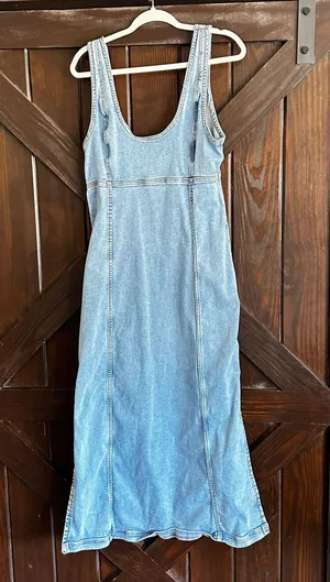 American Eagle Long Jean Dress thumbnail 1