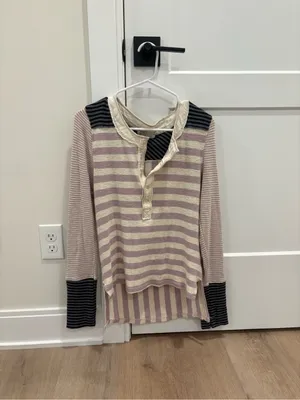 We the Free Give Me Stripes Henley Top Size Small thumbnail 2