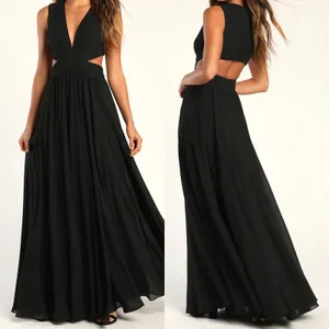 NWT Lulus Size Medium Melora Black Sleeveless Maxi Dress Formal Special Event thumbnail 2