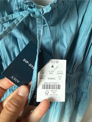 J. Crew Cotton Dip Dye Ombre Blue Maxi Sundress Comfy Blue White Boho Size M thumbnail 4