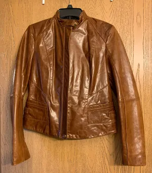 Cole Haan Brown Genuine Leather Jacket thumbnail 1