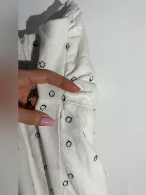 Anthropologie Strapless Deco White Patterned Maxi Summer Dress Linen Cotton thumbnail 9