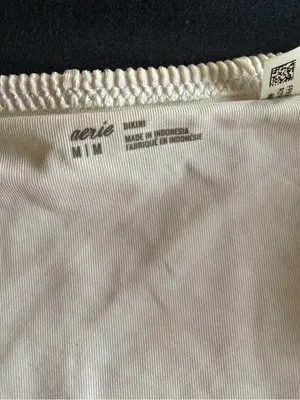aerie Soft Ribbed Cream Bikini Bottoms thumbnail 2