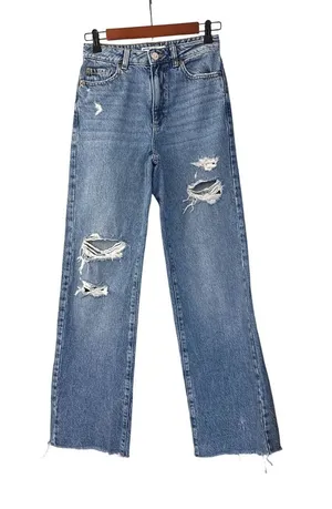 Garage Denim Wide Leg Distressed Blue Jeans Size Women's 0 (24) thumbnail 1
