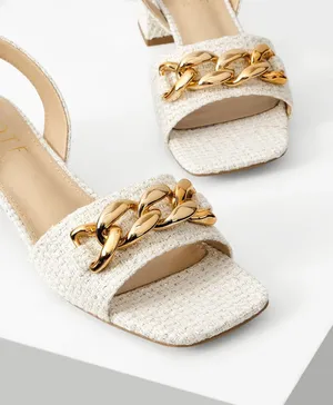 Made of The Future Tweed Chain Slingback Sandals white casual classic stylish fashion work thumbnail 4