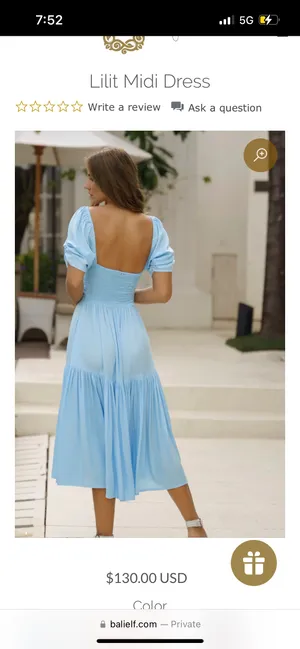 e.l.f. Brand New & Never Worn Smocked Blue Dress thumbnail 7