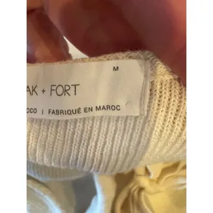 Oak + Fort Shirt Women Medium Ivory Ribbed Knit Tie Neck‎ Halter Top Streetwear thumbnail 9