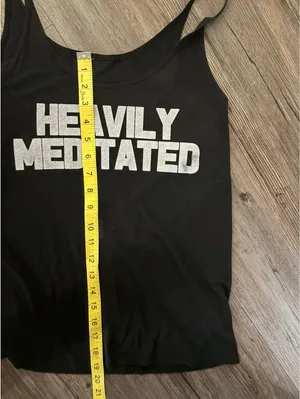 Yoga Rx Black Graphic Tank Top Highly Meditated S/M Grunge thumbnail 5