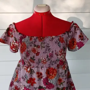 Monteau Off Shoulder Smocked Top Sz M thumbnail 3