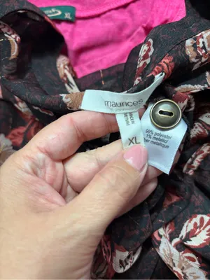 Sheer Black Floral Metallic 3/4th Sleeve Blouse thumbnail 4