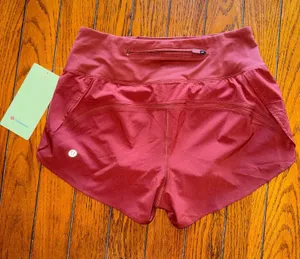 Lululemon Speed Up Short High Rise 2.5” Mesh Vent, Cranberry Charm Size 4/XS NWT thumbnail 1