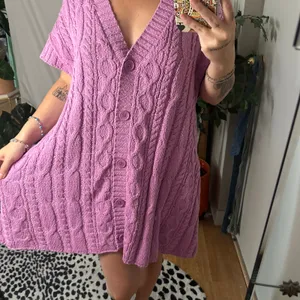 Free People Swingin Swing Cable Knit Vest Mini Sweater Dress Lilac Size Medium thumbnail 3