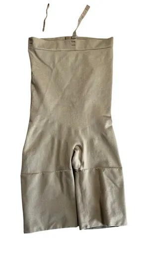 Spanx Size M Sara Blakey Mid Thigh High Waisted Bodysuit Nude thumbnail 1
