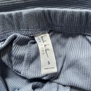 Nicole Miller Pajama Set Womens S Blue Ribbed Knit Short Sleeve Button Front thumbnail 6