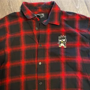 Hello Kitty and Friends x Forever 21 Red Button Down Flannel Long Sleeve Shirt thumbnail 3