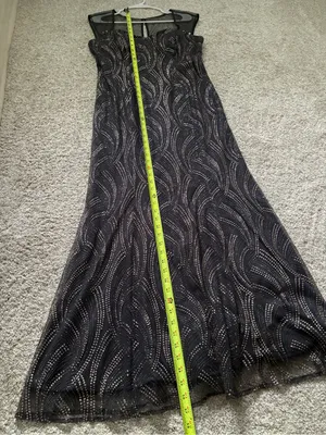SLNY Y2K Glitter sparkling Maxi Dress Sz 12 Prom Party evening stretch Mermaid thumbnail 5