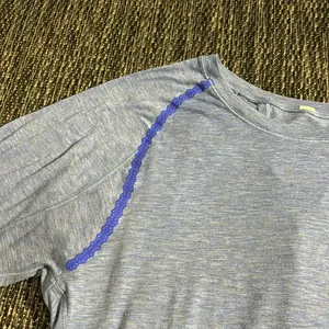 Lululemon Stop Drop & Squat Long Sleeve Sheer Heathered Blazer Blue Size 6 thumbnail 4