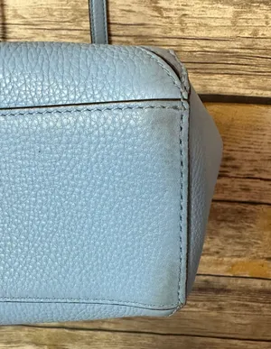 Tory Burch Pebbled Leather Shoulder Bag Rivera Blue thumbnail 5