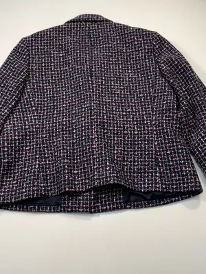 Jones New York Cotton Wool Blend Black Purple & White Tweed-Style Blazer thumbnail 8