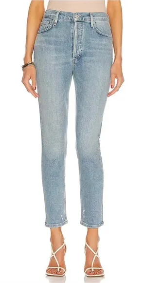 Agolde Nico Jeans Size 26‎ Blue Embark Wash High Rise Slim Old Money Minimalist thumbnail 1
