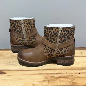 NEW Very Volatile Leather & Leopard Print‎ Harness Bootie Size 8 thumbnail 8
