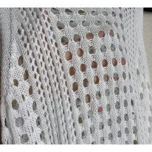Zaful Womens XL White Crochet Cowl Neck Cover Up Maxi Dress‎ High Slit Beach thumbnail 4