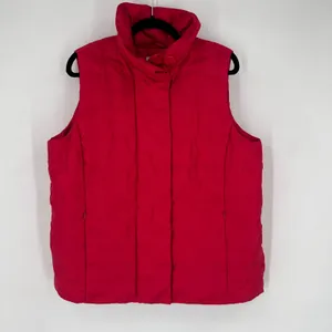 Talbots Women's Red Goose Down‎ Puffer Vest Belted Collar Quilted Fill Size L thumbnail 10