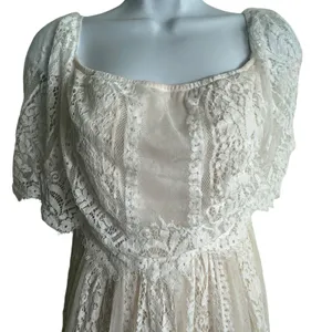Baltic Born Caroline Lace Maxi Dress Sz M Off Shoulder Sheer Romantic Photoshoot thumbnail 5