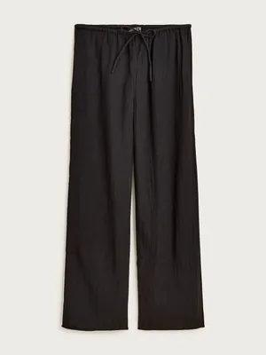 J. Crew Beach pant in Hampton linen-blend Black Size Medium NWT thumbnail 4