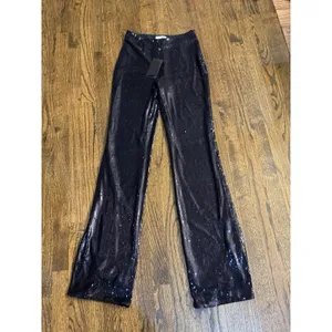 Halston VERONICA SEQUIN PANT Navy Size 0 All Over Sequin Cocktail Party $445 thumbnail 3