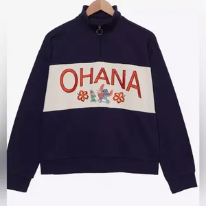 Disney Stitch Ohana Surf Quarter Zip Crew Navy Various Sizes NWT IN PACKAGE thumbnail 1