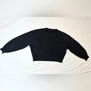 Lululemon NWOT Perfectly Oversized Cropped Crew *Softstreme - Black - 6 thumbnail 7