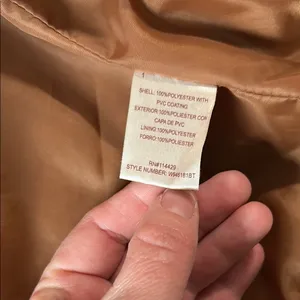 Tan Leather Motorcycle Jacket with Zipper Closure Size M thumbnail 5