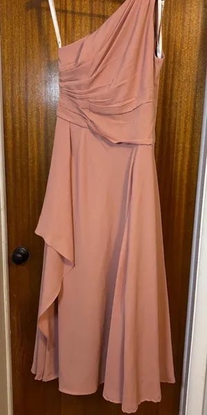 DB Studio Celebrate One Shoulder Maxi Dress Desert‎ Coral Pink F19832 Size 10 thumbnail 1
