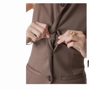 OGL Coffee Brown Longline Button Front Tailored Vest NWT Medium Menswear thumbnail 15