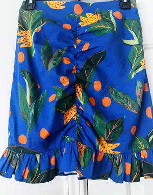 Farm Rio Tropical Print Ruched Ruffled Mini Skirt, Size XS thumbnail 9