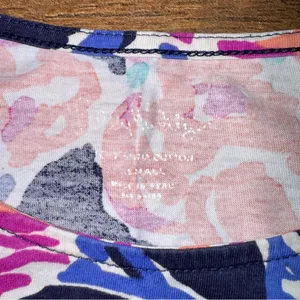 Lilly Pulitzer Navy Floral Alene Knit Peplum T-Shirt in Pom Poms thumbnail 5